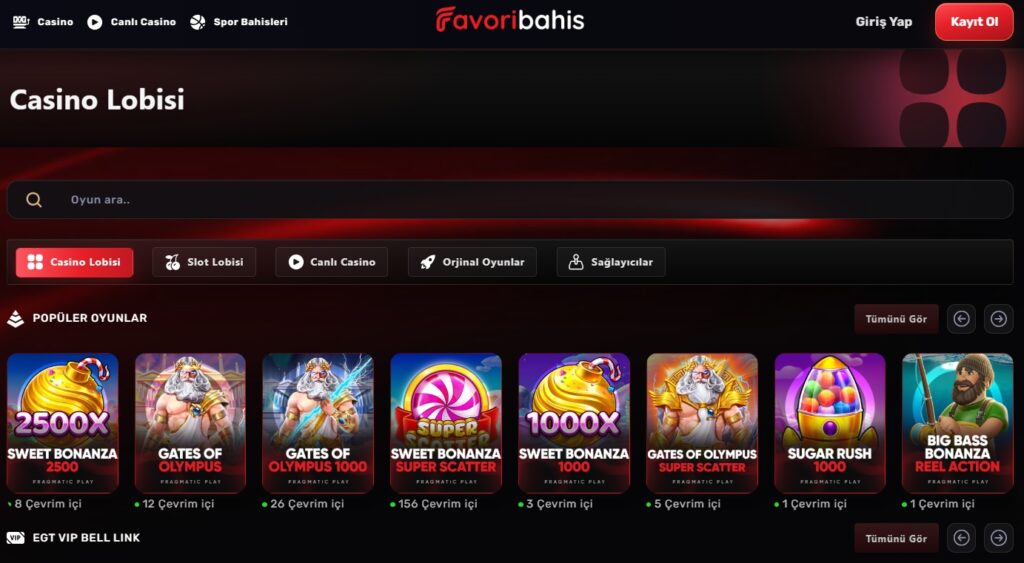 FavoriBahis Casino Lobisi